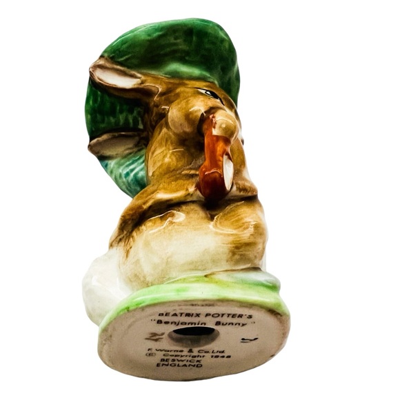 Vintage  Beatrix Potter Benjamin Bunny Porcelain Rabbit Beswick England Figurine - Picture 4 of 5